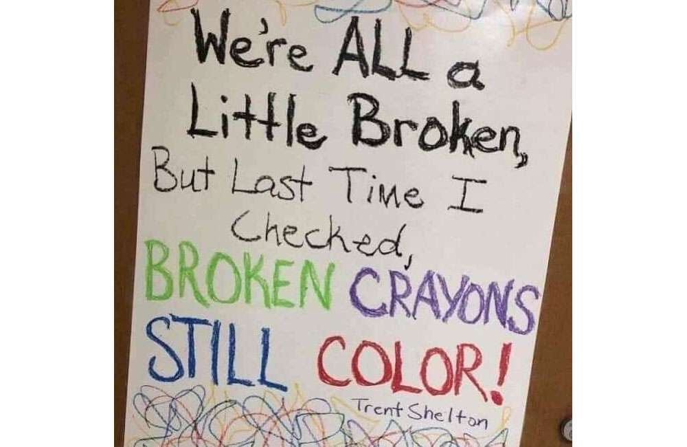 Even broken crayons can still colour!