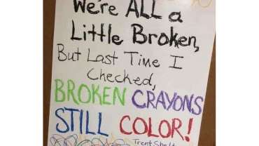 Even broken crayons can still colour!